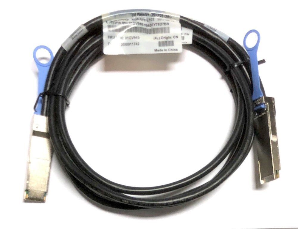 Трансивер 01GV910 NDAAFF-L103 LENOVO 3m Passive 100G QSFP28 DAC Cable CABLE LENOVO SR650 — фото 1