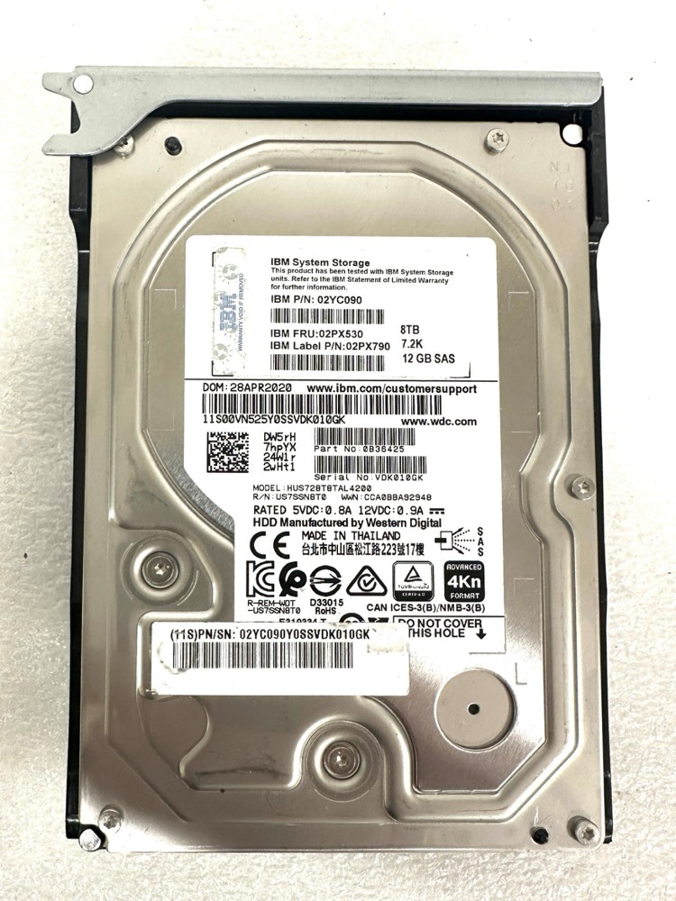 Жёсткий диск 02PX530 02YC090 HUS728T8TAL4200 8TB 7.2K 12Gb SAS LFF NL HDD — фото 1