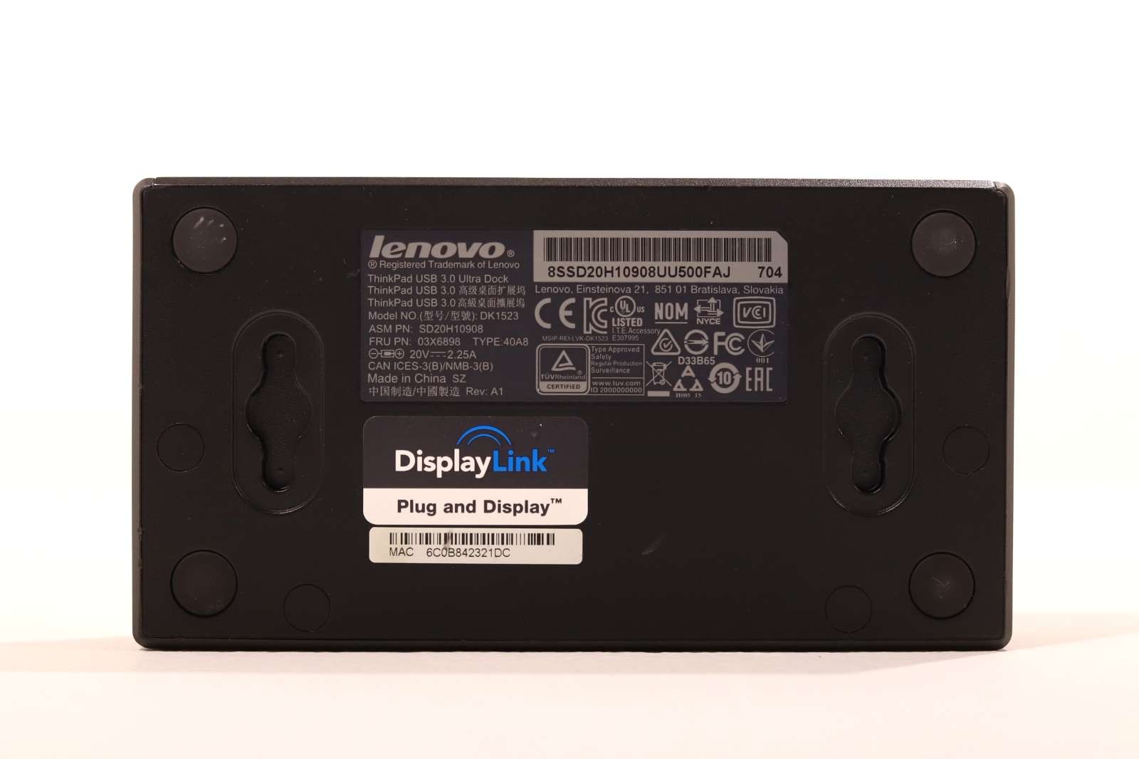 Компонент Lenovo ThinkPad USB 3.0 Ultra Docking Station FRU P/N: 03X6898 Tested Working — фото 3