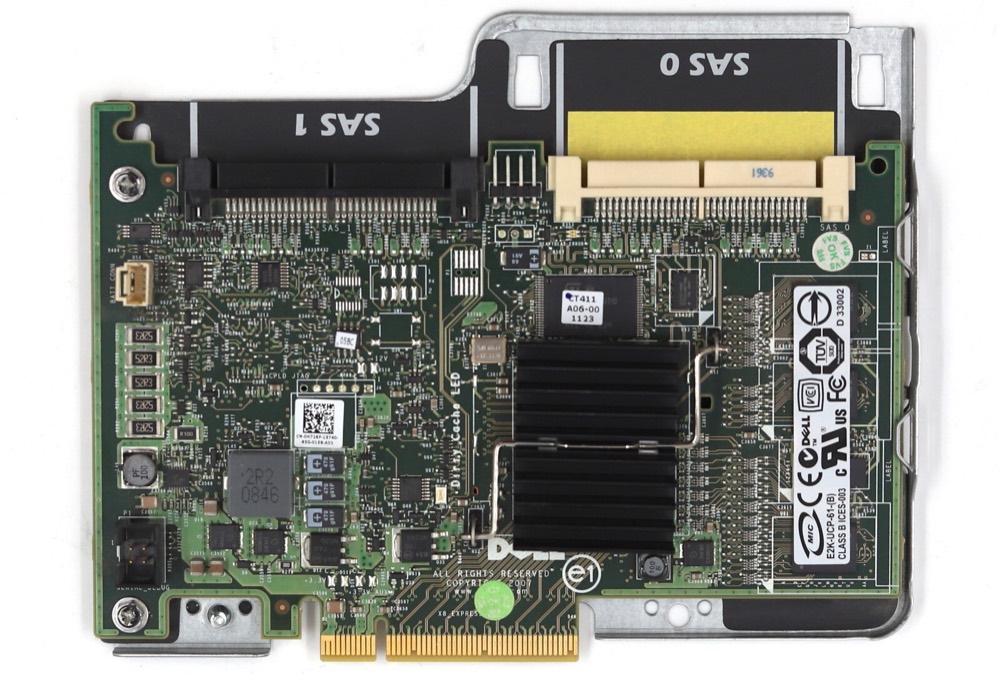 RAID/HBA-контроллер Dell PowerEdge PERC 6i Dual-Channel PCIe SAS Raid Controller Dell P/N: 0H726F — фото 2