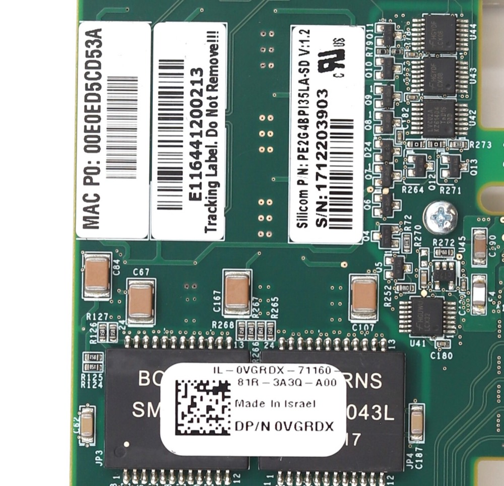 Адаптер Dell Quad-Port Gigabit Ethernet PCIe Network Adapter Dell P/N: 0VGRDX Tested — фото 3