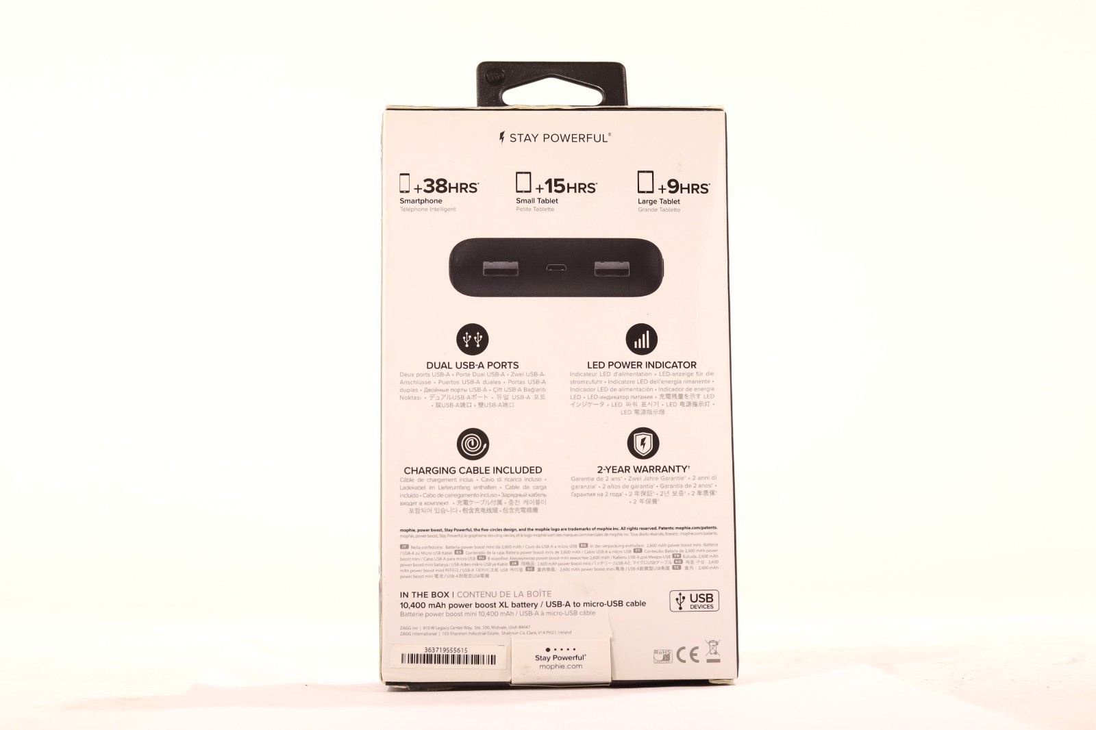 Батарея Mophie Power Boost XL 10,400mAh Portable Power Battery Bank (Open Box) — фото 2