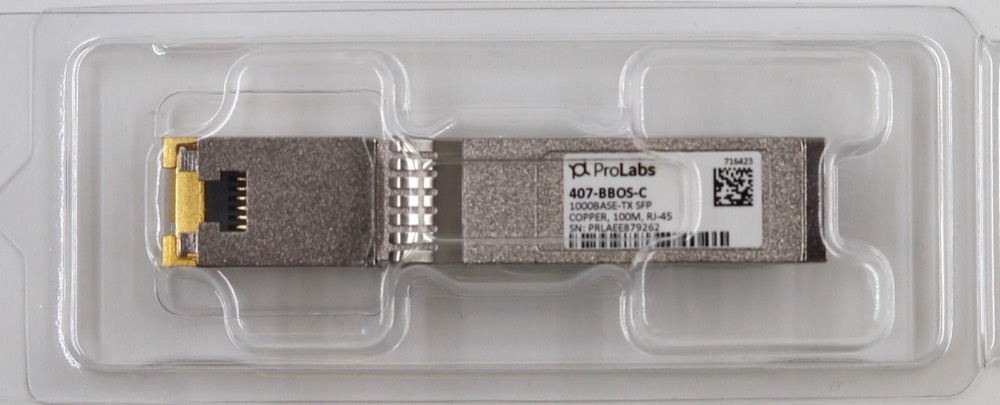 Трансивер ProLabs 1000Base-TX SFP 100M RJ-45 Copper Transceiver Module P/N: 407-BBOS-C — фото 1