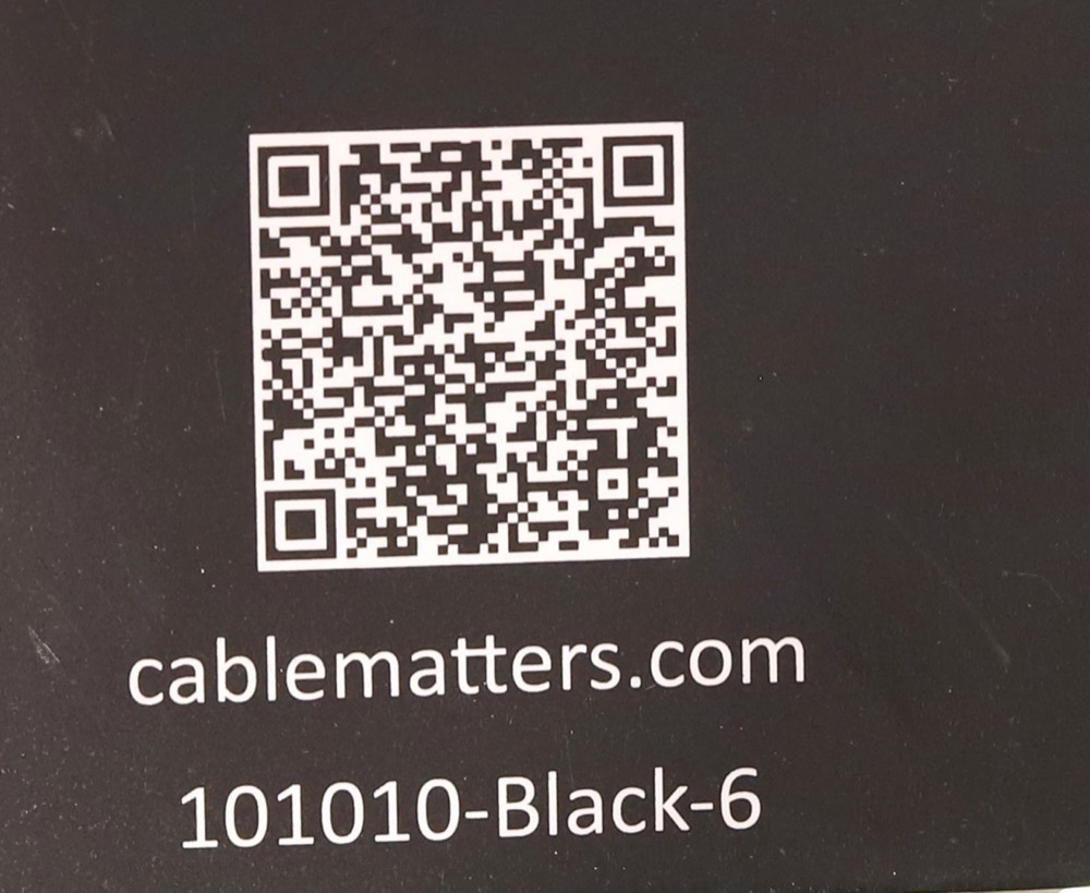 Кабель Cable Matters 6 ft Mini DisplayPort to DVI Black Cable P/N: 101010-Black-6 New — фото 2