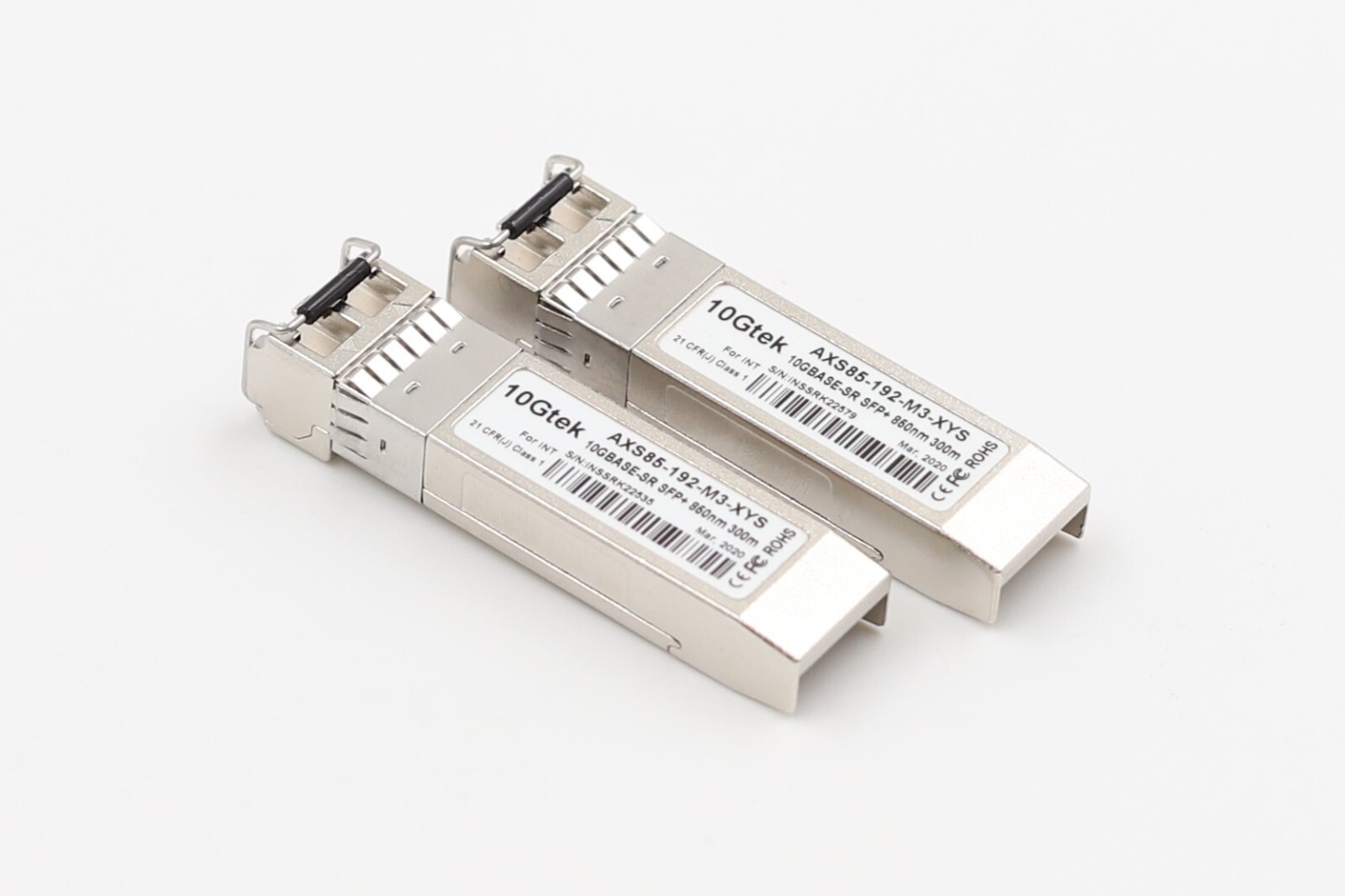 Трансивер Lot of 2 10GTek 10GBASE-SR SFP+ 860nm 300nm Transceiver P/N: AXS85-192-M3-XYS — фото 1