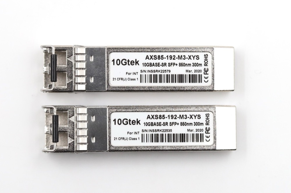 Трансивер Lot of 2 10GTek 10GBASE-SR SFP+ 860nm 300nm Transceiver P/N: AXS85-192-M3-XYS — фото 2