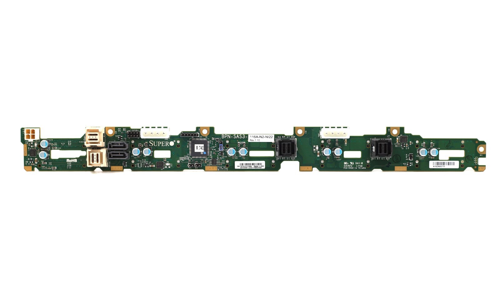Бэкплейн SuperMicro 10x2.5" 2x PCIe NVMe/SAS 3 HDD Backplane P/N: BPN-SAS3-116A-N2-Ni22 — фото 2