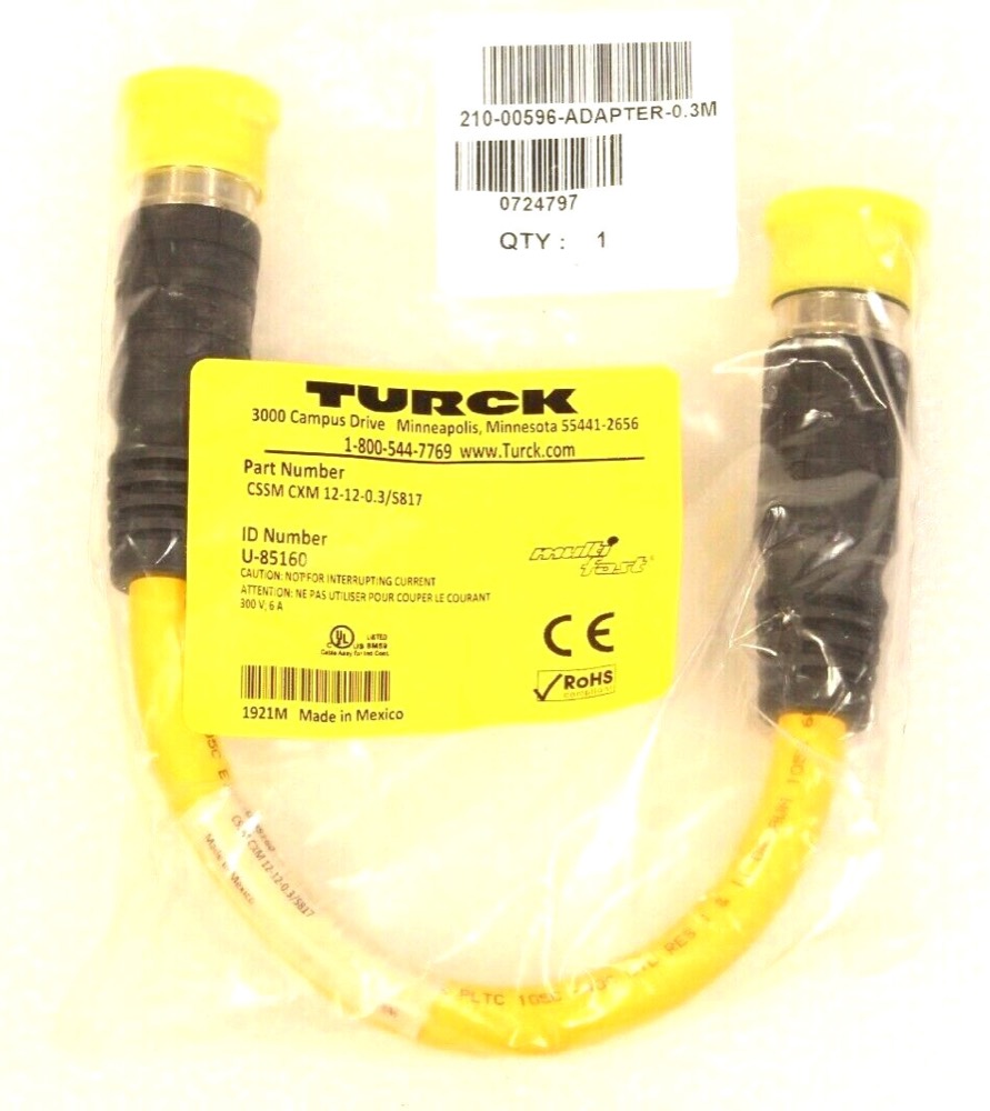 Кабель TURCK CSSM CXM 12-12-0.3/S817 U-85160 Male/Female Straight 12 Pole .3m cable — фото 1