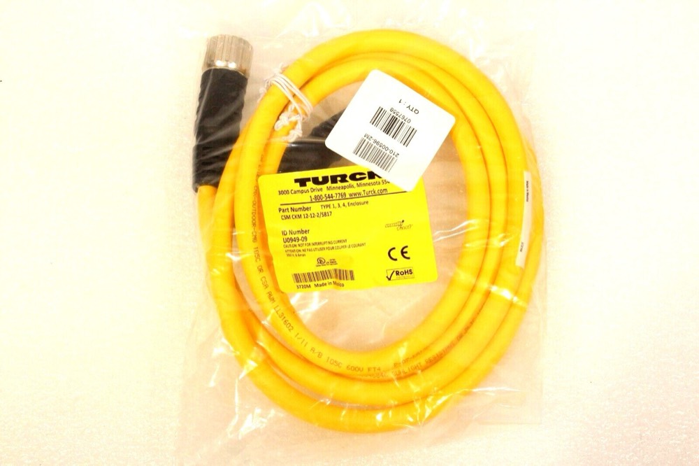 Кабель TURCK CSM CKM 12-12-2/S817 U0949-09 Male/Female Straight 12 Pole 2m cable — фото 1