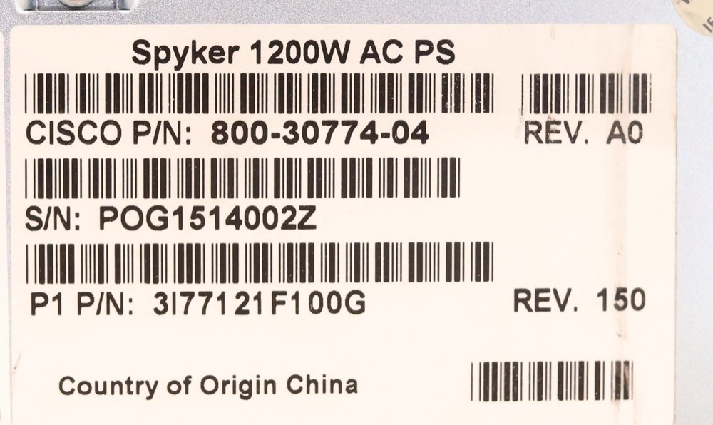 Блок питания Cisco Spyker 1200W AC Power Supply For Cisco ASA 5585-X P/N: 800-30774-04 Tested — фото 3
