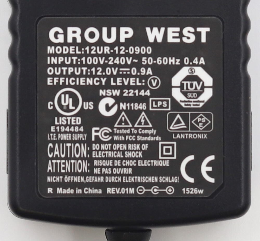 Адаптер Group West 12V AC Power Adapter P/N: 12UR-12-0900 Tested Working — фото 2