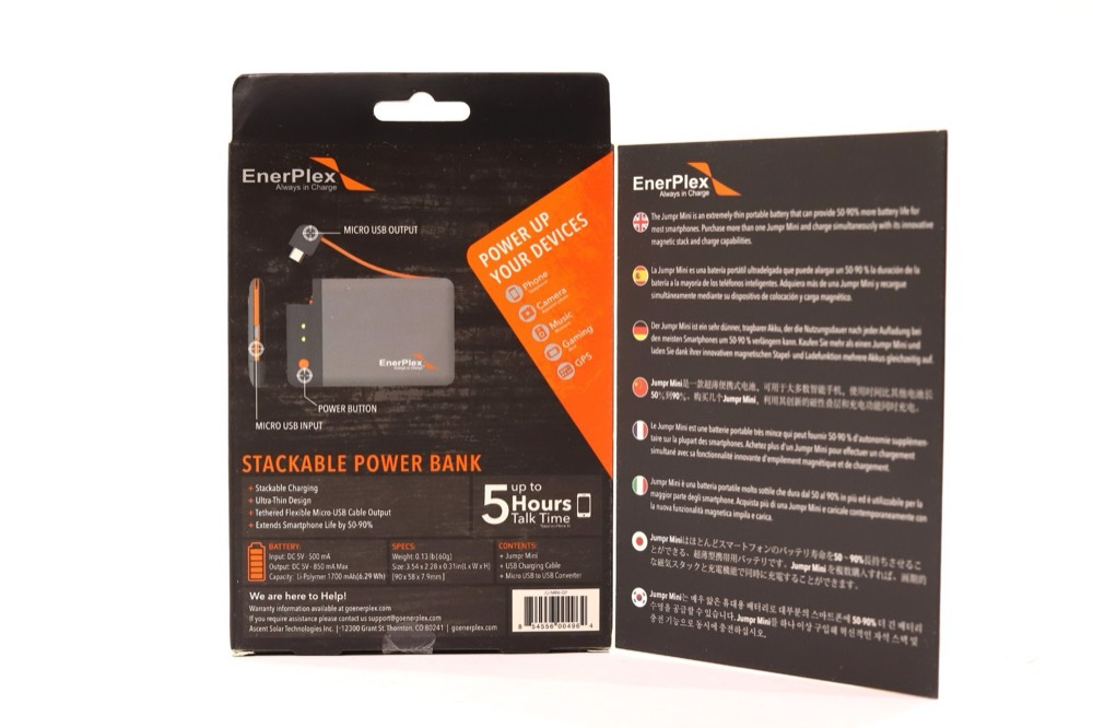 Кабель EnerPlex Jumpr Mini 1700mAh Lightning Output Power Bank W/USB Charging Cable New — фото 2