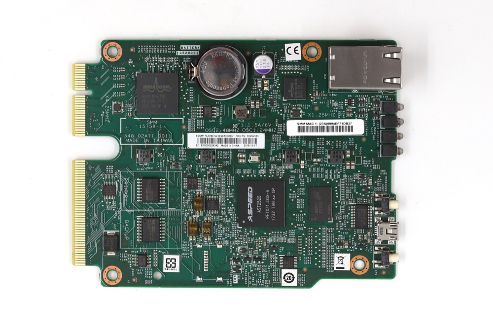 Модуль управления Lenovo с портами RJ-45 и USB Type-A 2.0 (FRU 00MW533) — фото 2