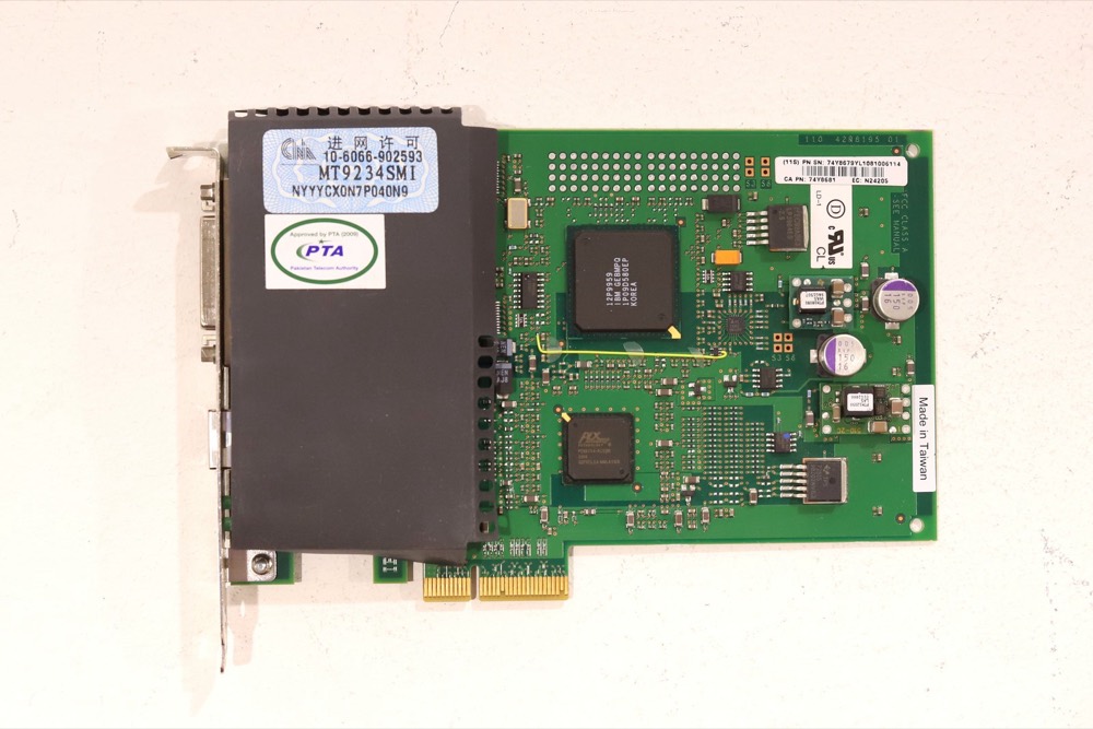 Адаптер IBM 2-Line WAN PCI-Express Adapter Card W/Integrated Modem P/N: 44V5401 Tested — фото 3