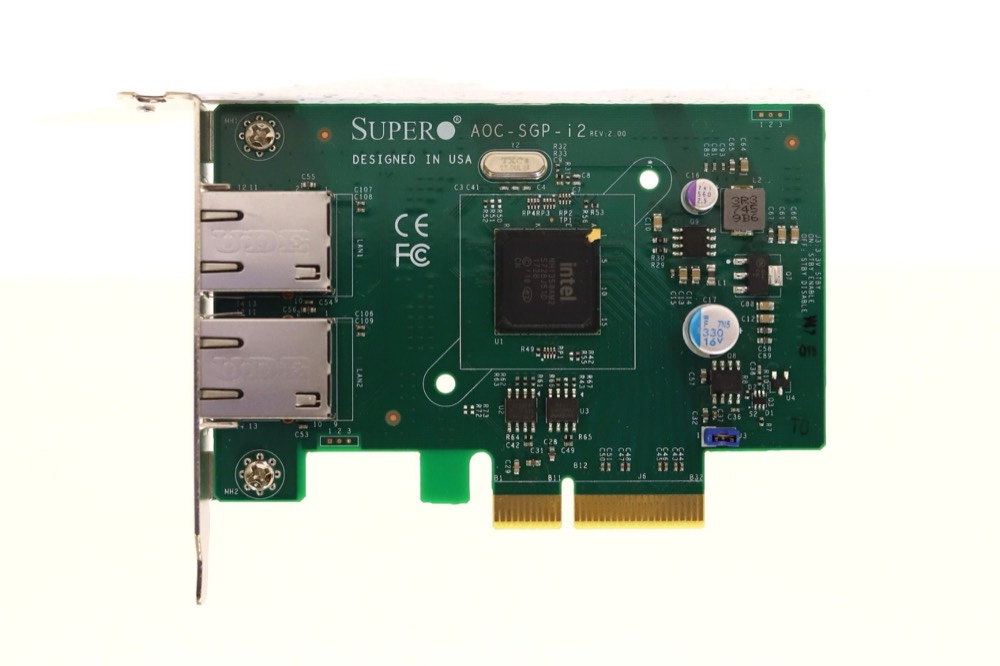 Линейная плата SuperMicro 2-Port Gigabit PCIe x4 Network Interface Card P/N: A0C-SGP-i2 Tested — фото 3