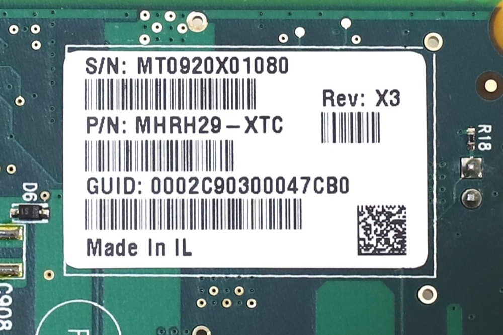 Трансивер Mellanox Dual-Port 20GbE QSFP PCIe Network Adapter P/N: MHRH29-XTC Tested — фото 3