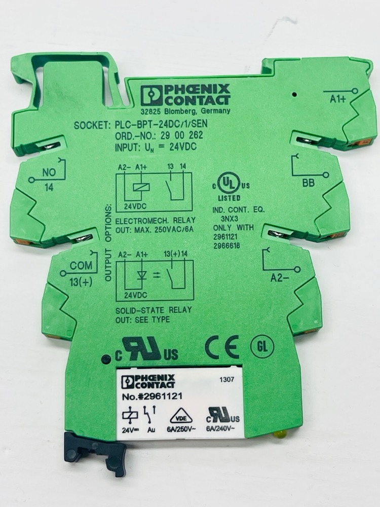 Электрокомпонент PLC-BPT PLC-BPT- 24DC/ 1/SEN WITH 2961121 RELAY Phoenix Contact Relay socket — фото 1