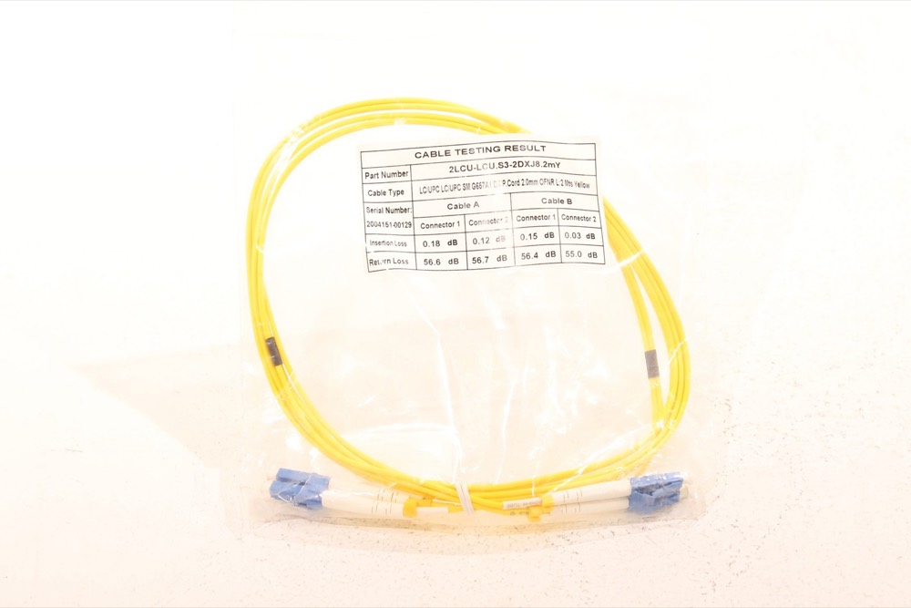 Кабель Generic 2M LC UPC to LC UPC Fiber Optic Patch Cable P/N: 2LCU-LCU.S3-2DXJ8.2mY — фото 1