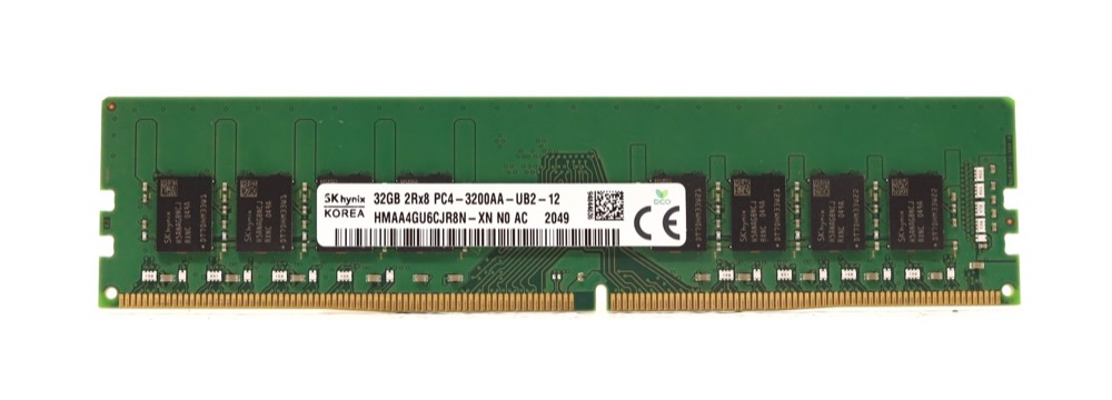 Компонент SK hynix 32GB 2Rx8 PC4-3200AA-UB2-12 Non-ECC Unbuffered RAM P/N:HMAA4GU6CJR8N-XN — фото 1