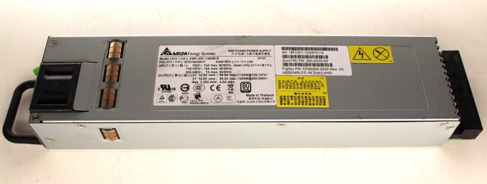 Блок питания 300-2235-03 SUN ORACLE A249 1200W 80 PLUS GOLD PSU FOR SUN FIRE X4270 M2 — фото 1