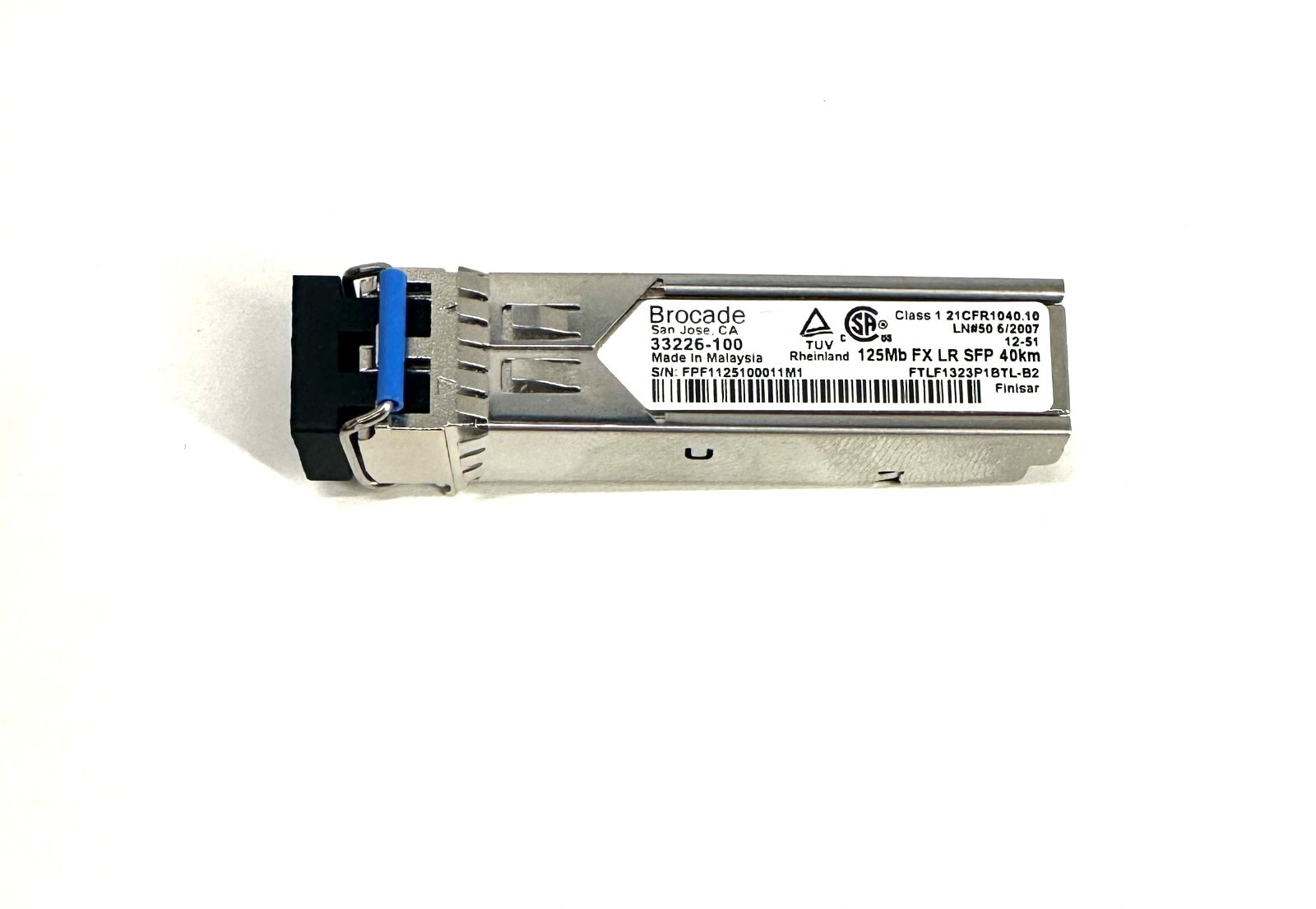 Трансивер 33226-100 Brocade 100FX-SFP-LR-OM E1MG-100FX-LR-OM 100Base-LR LC 40km over SMF — фото 1