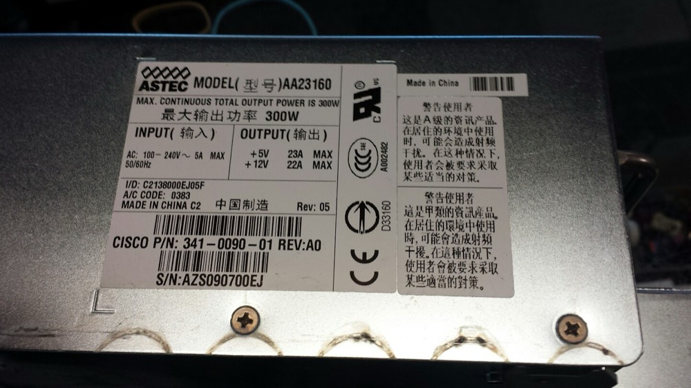 Блок питания ASTEC AA23160 300W Cisco PWR-3845-AC 341-0090-02 — фото 1