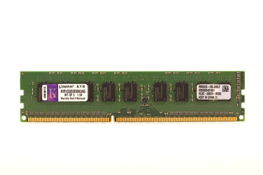 Модуль памяти Kingston 6GB (3x2GB) 2Rx8 PC3-10600 DDR3-1333MHz ECC Memory KVR1333D3E9SK3/6G — фото 2