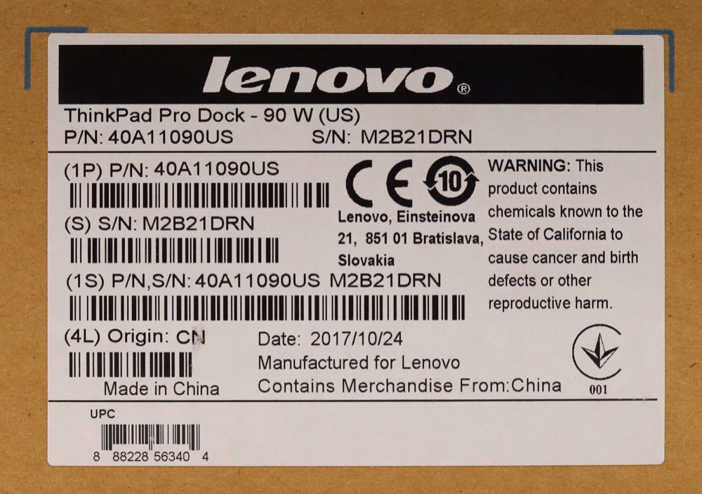 Компонент Lenovo ThinkPad Pro Dock 90W Laptop Docking Station P/N: 40A11090US — фото 2