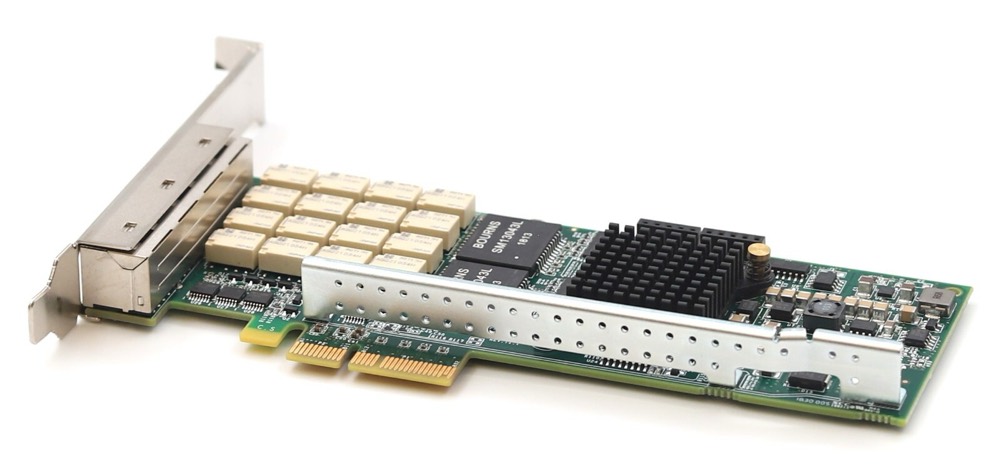 Сетевая карта Riverbed Quad-Port Gigabit Ethernet PCIe Network Card P/N: 410-00115-11 Tested — фото 1