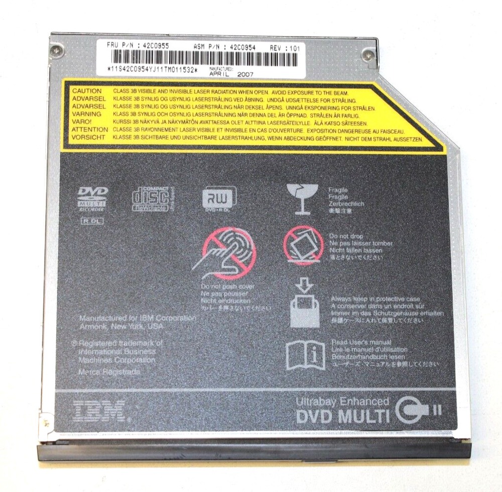 Оптический привод 42C0954 42C0955M IBM GMA-4082N DVD+R/RW DL ULTRABAY SLIM IDE (BLACK) — фото 1