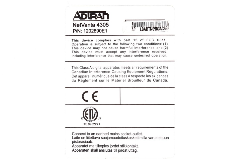Маршрутизатор ADTRAN NetVanta 4305 Modular Access Router with Ears P/N: 1202890E1 Tested — фото 2
