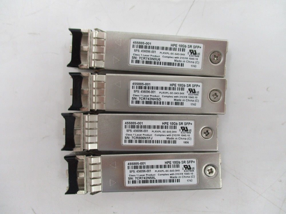 Трансивер Lot of 4 HPE 10Gb SR SFP+ Transceiver Module P/N: 455885-001 Tested Working — фото 1