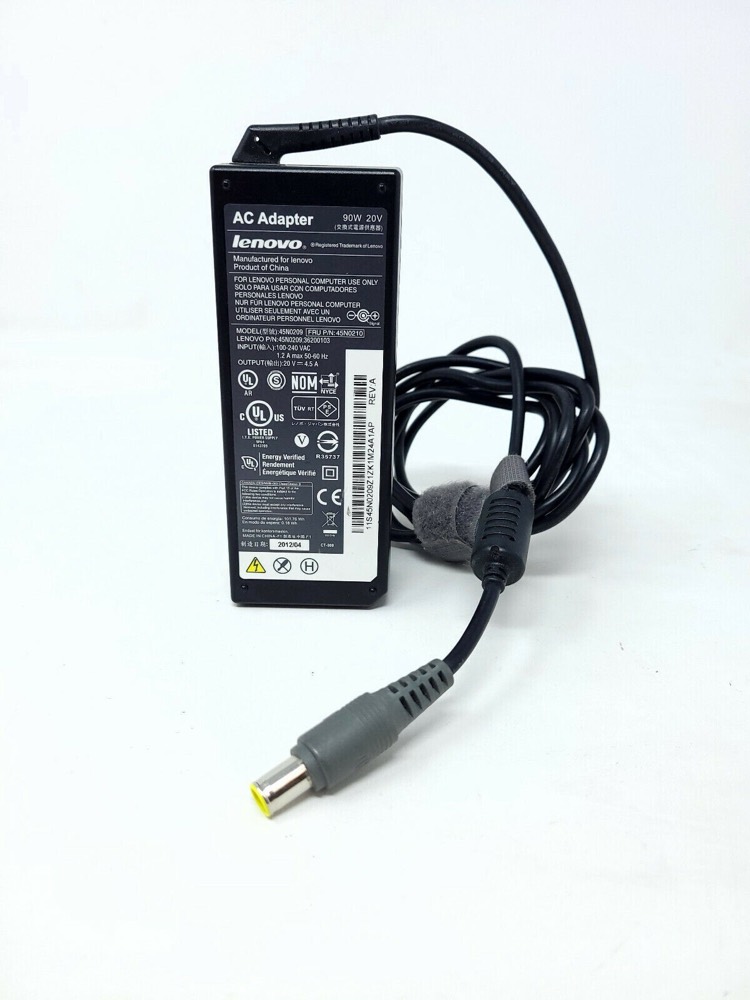 Адаптер 45N0209 LENOVO - 90W 20V 4.5A 5.5mm Yellow Barrel Tip AC Adapter & Power Cord — фото 1