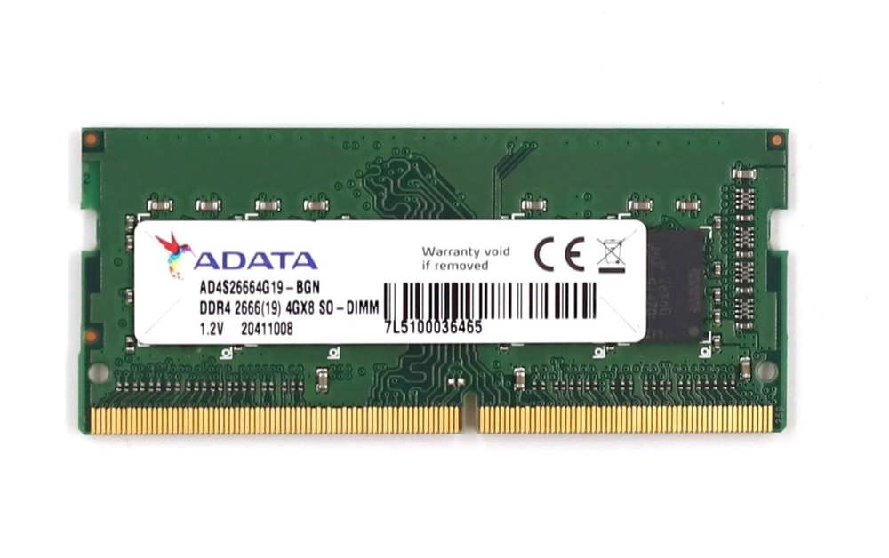 Модуль памяти Adata 4GBX8 PC4-2666 SODIMM Laptop Memory AD4S26664G19-BGN Tested Working — фото 1
