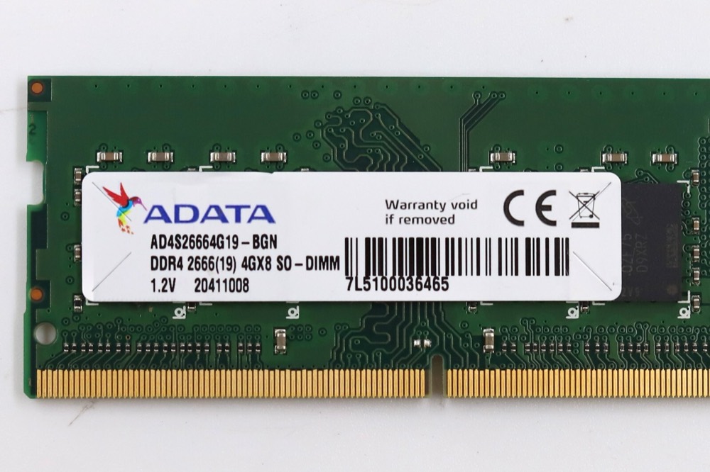 Модуль памяти Adata 4GBX8 PC4-2666 SODIMM Laptop Memory AD4S26664G19-BGN Tested Working — фото 2