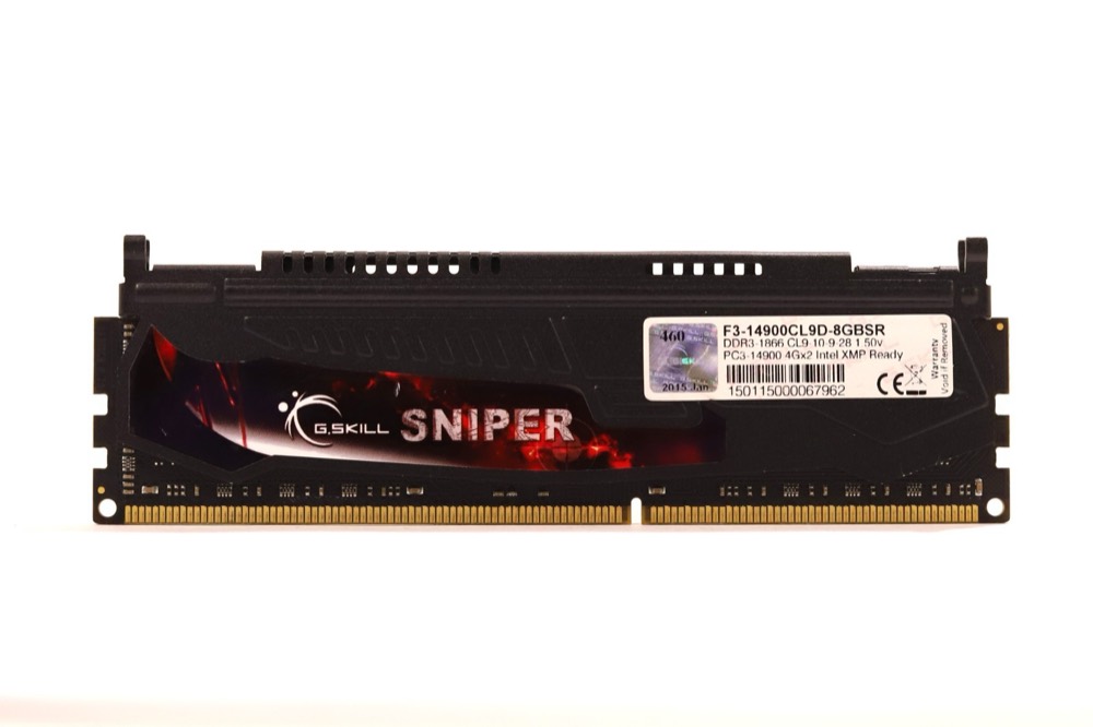 Модуль памяти G.SKILL Snipper 4Gx1 PC3-14900 DDR3-1866 Desktop Memory P/N: F3-14900CL9D-8GBSR — фото 1
