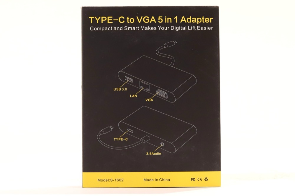 Адаптер Generic Type-C to VGA 5-in-1 USB3.0, LAN, VGA, Type-C, Audio Adapter P/N: S-1602 — фото 2