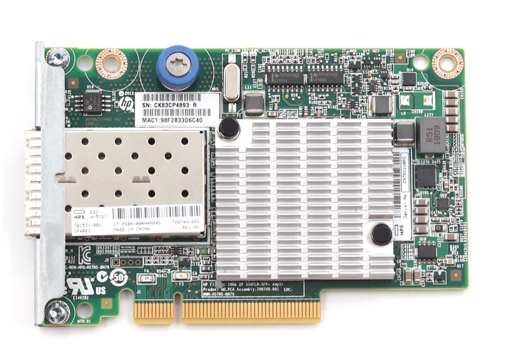 Трансивер HPE 534FLR-SFP+ Dual-Port 10GbE SFP PCIe Network Adapter P/N: 701531-001 Tested — фото 1