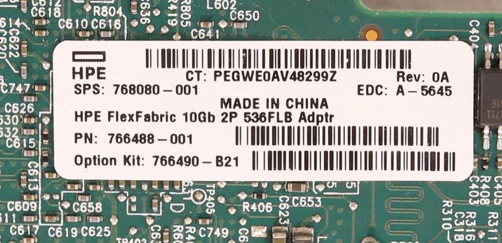 Адаптер HPE FlexFabric 536FLB Dual-Port 10GbE Network Adapter P/N: 768080-001 Tested — фото 3