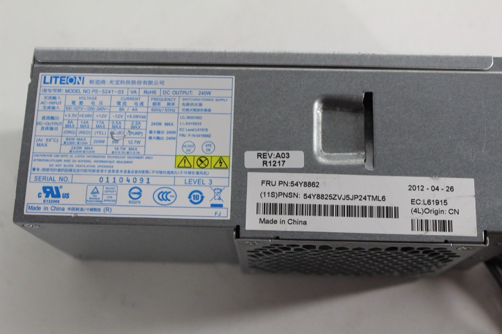 Блок питания IBM Lenovo FRU 54Y8862 Liteon PS-5241-03 Power Supply PSU — фото 1
