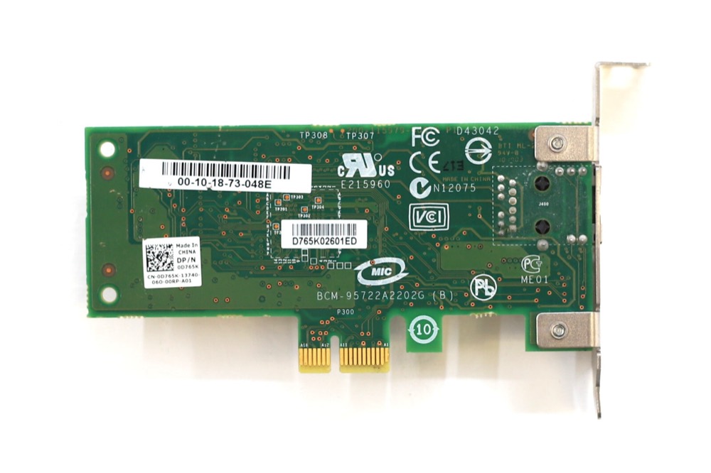 Сетевая карта Dell Broadcom 5722 Single-Port 1GbE Ethernet PCIe Network Card Dell P/N: 0D765K — фото 3