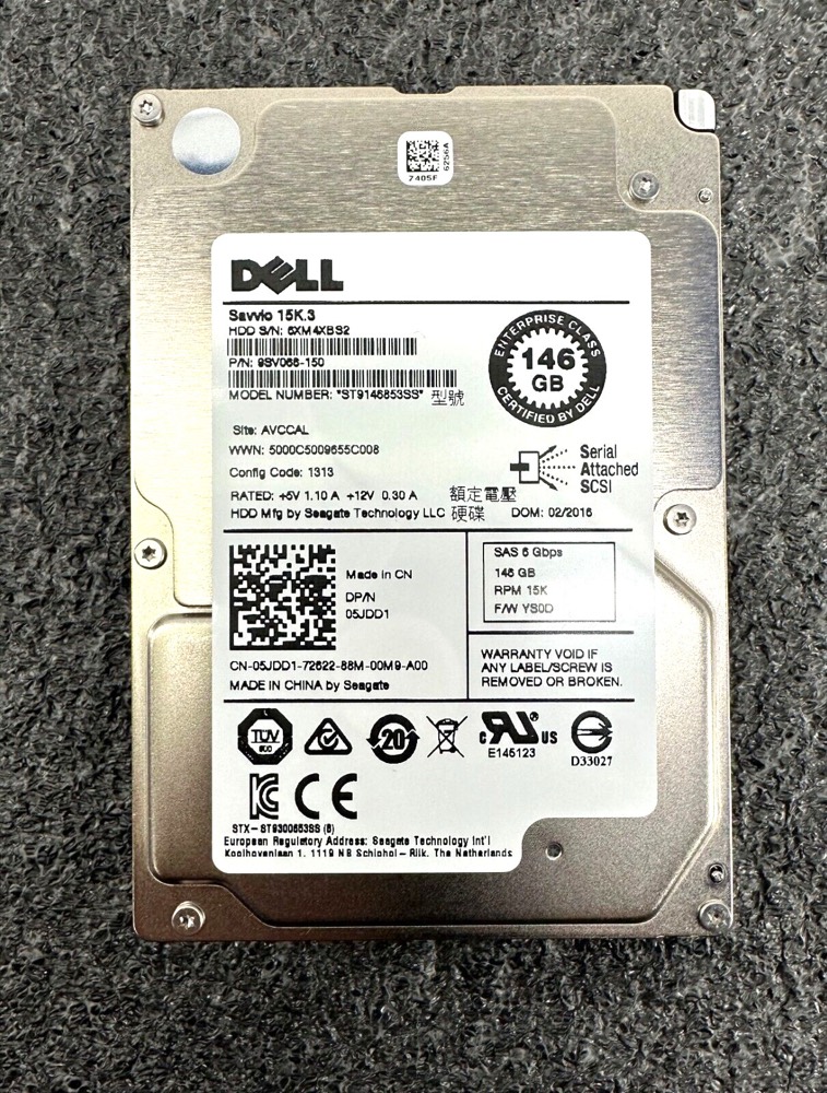 Жёсткий диск Dell 146 ГБ SAS 6 Гбит/с 15K 2,5" Seagate (5JDD1) — фото 1
