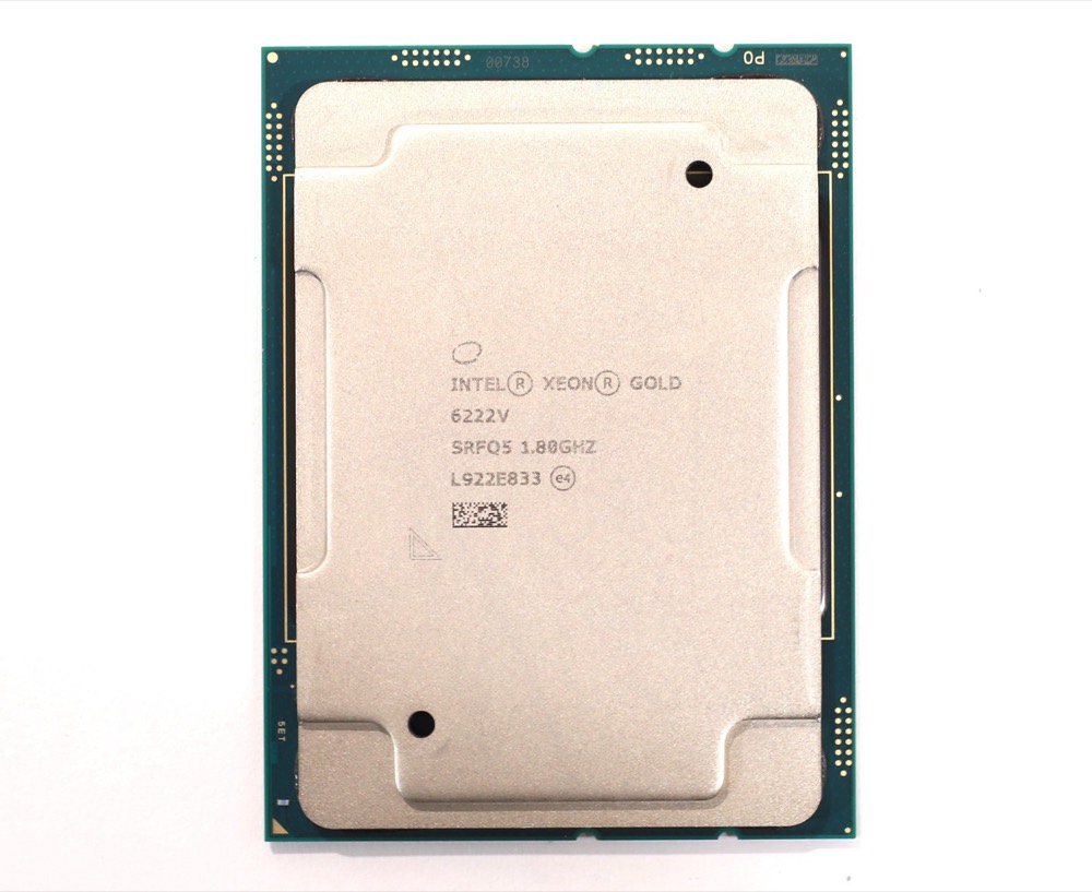 Процессор Intel Xeon Gold 6222V 1.80GHz 20-Core 27.5MB FCLGA3647 CPU P/N: SRFQ5 Tested — фото 1