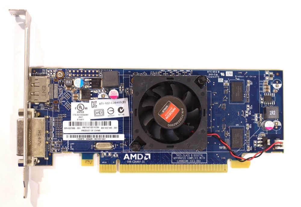 Графический ускоритель HP AMD Radeon HD 6450 512MB GDDR3 PCIe x16 Graphics Card P/N: 637996-001 Tested — фото 1