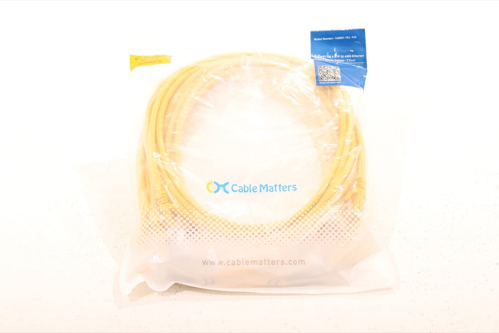 Патч-корд Cable Matters Cat6 UTP 24 AWG 2,1 м жёлтый (160001-YEL-7x5) — фото 1