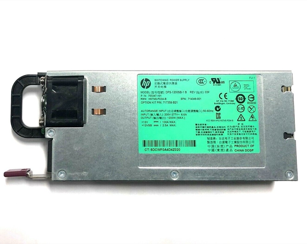 Блок питания 714349-001 703247-101 717359-B21 DPS-1200SB-1 B 1200W HPE Common Slot 277VAC PSU — фото 1