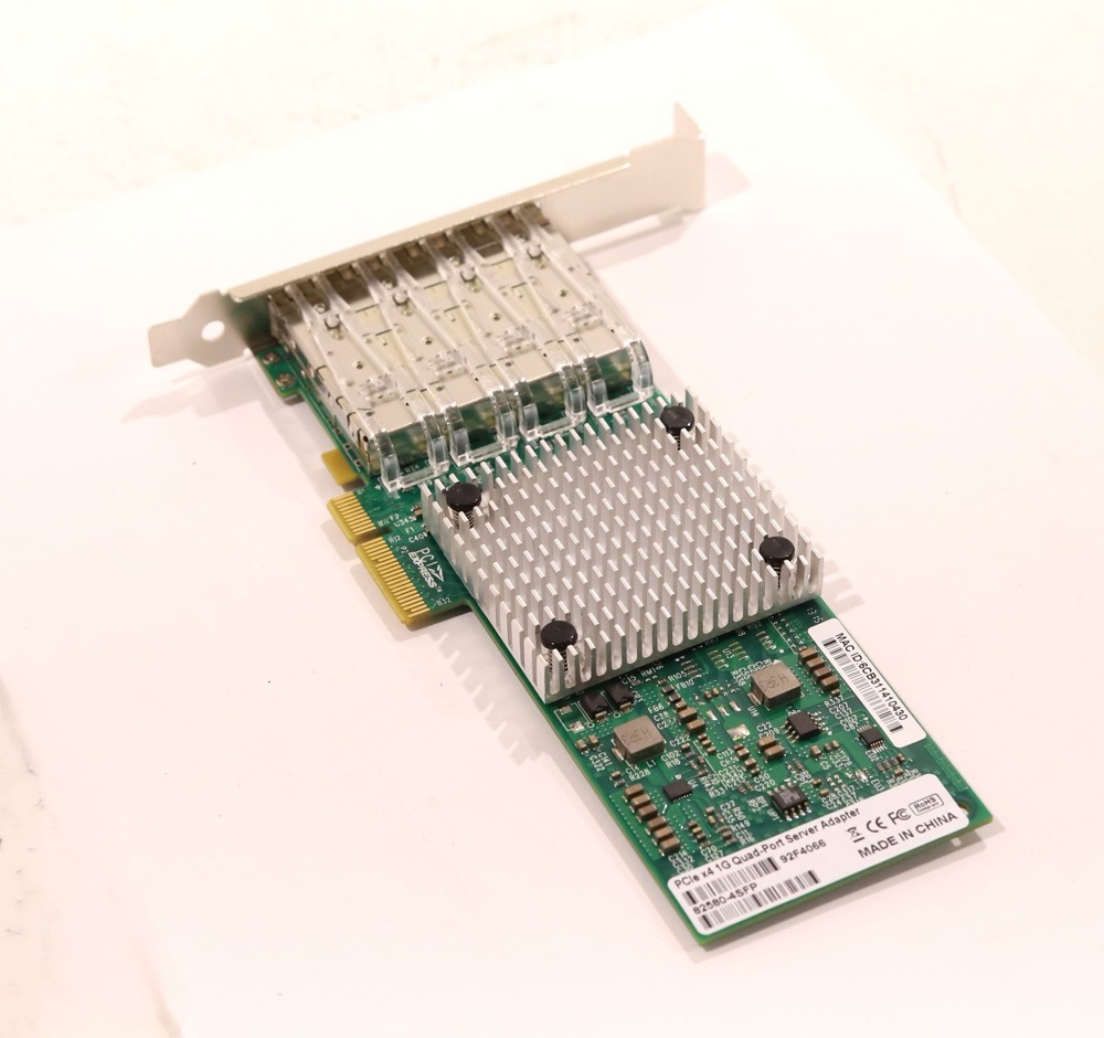Трансивер Intel 82580 Quad-Port Gigabit SFP+ PCIe Network Adapter P/N: 82580-4SFP Tested — фото 1