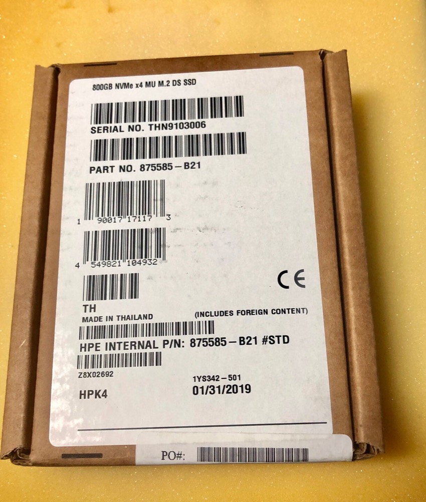 SSD-накопитель 875585-B21 HPE 800GB NVME X4 MU M.2 22110 DS SSD NEW — фото 1