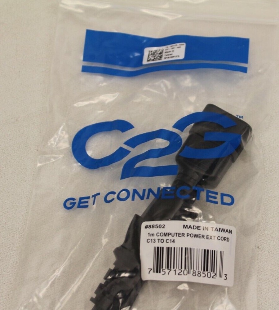 Кабель C2G 88502 18 AWG Computer Extension Cord (IEC320C13 to IEC320C14) 3 Foot 1M New — фото 1