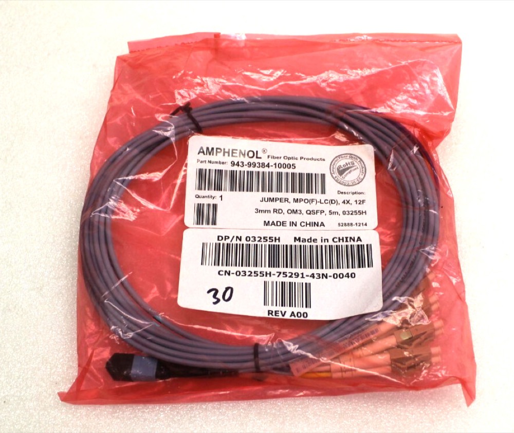 Трансивер 943-99384-10005 3255H Amphenol QSFP Jumper MPO(F)-LC(D) Fiber Optic Cable — фото 1